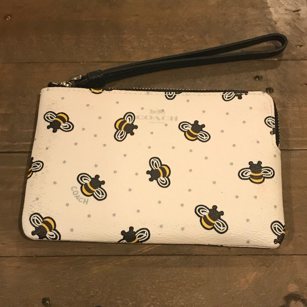 Coach Bumblebee Wristlet with Corner Zip